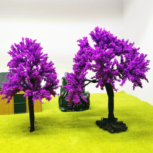 Arbre fait à la main à fleurs violettes, 1 à 3 pièces