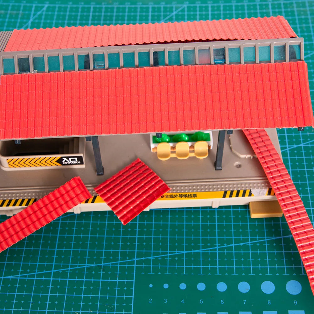 Carreaux en PVC pour modèle d'architecture, tuiles en plastique, feuille rouge, échelle 1/25-100, 210x300mm, 5 pièces/lot, nouveauté