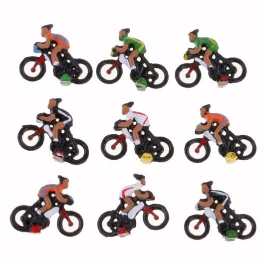 Cyclistes miniatures pour disposition de table de sable, types aléatoires, personnes de cavalier, modèle à échelle 00, 1:87, matériaux, kits de diorama, 5 pièces, 10 pièces