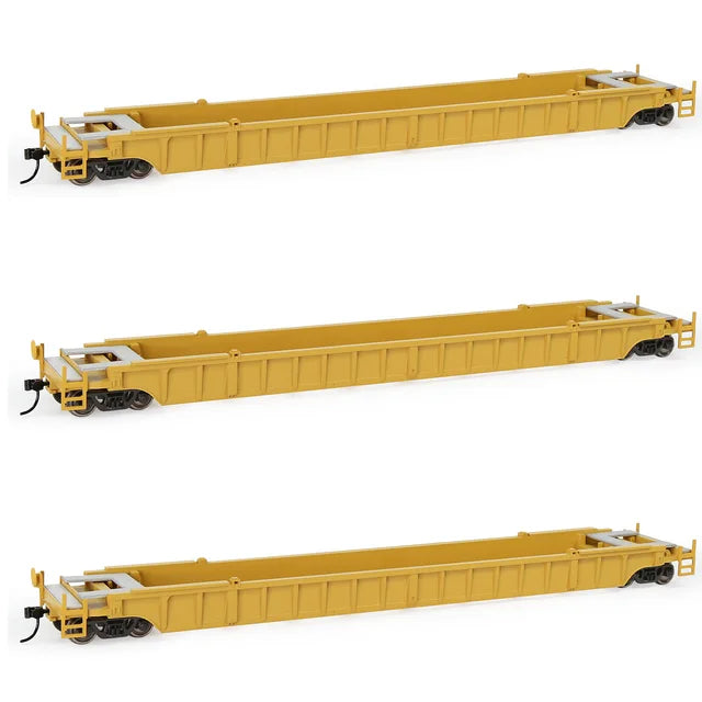 Wagon de train à l'échelle H0, 3 pièces, 53 pieds, plat, modèle 1:87, C8759