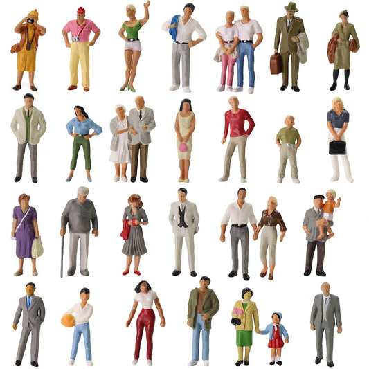 Figurines de personnes en position debout, 30 pièces, échelle 1/43