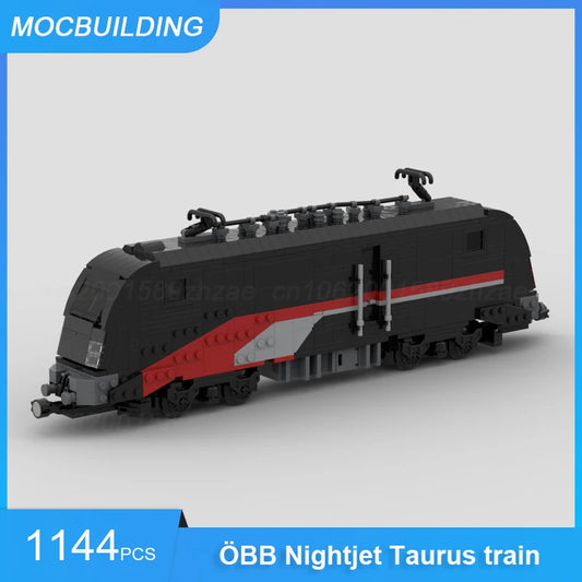 Locomotive ÖBB, version noir et rouge, assemblage de briques MOC