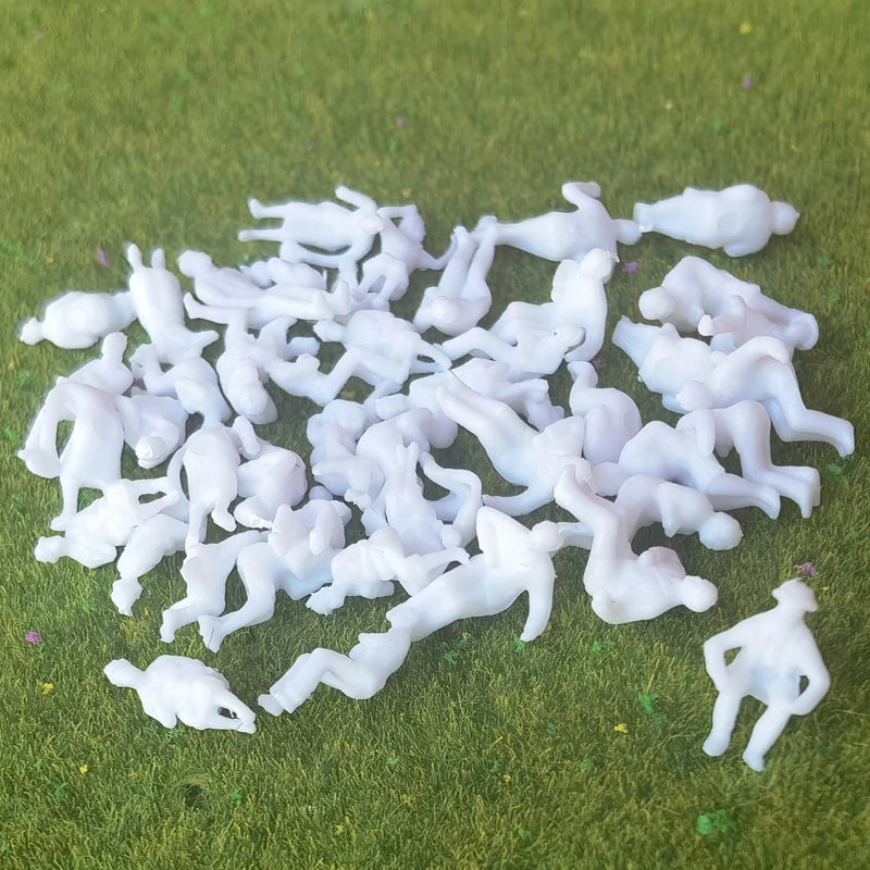 Mini figurine blanche debout, échelle HO 1:87, 50 pièces