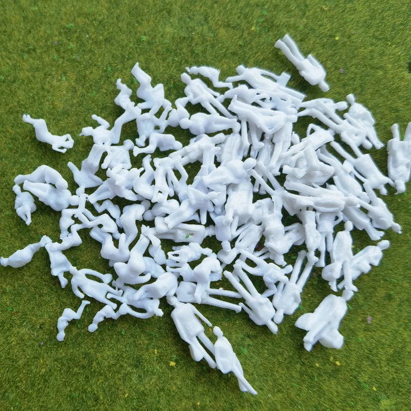 Mini figurine blanche debout, échelle HO 1:87, 50 pièces