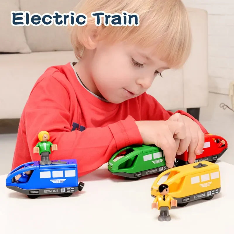 Modèle de train à moteur électronique pour enfants, voie ferrée magnétique