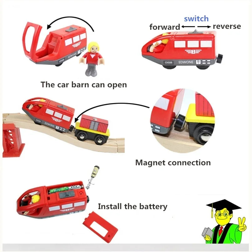 Modèle de train à moteur électronique pour enfants, voie ferrée magnétique
