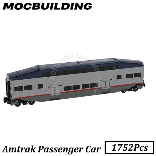 Modèle de voiture Amtrak de style bombardier, blocs de construction MOC