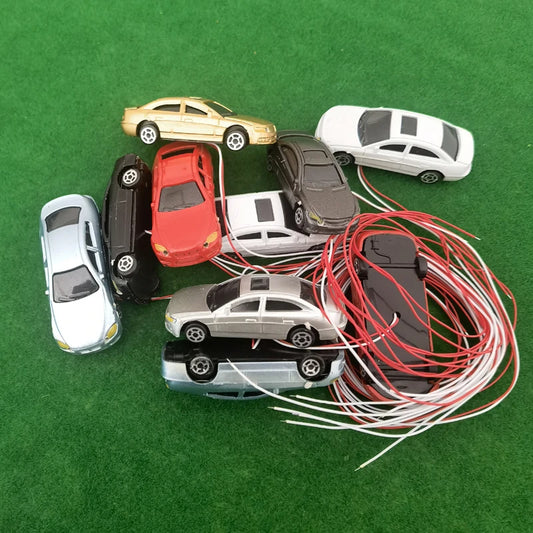 Modèle de voiture en plastique avec lumières LED, 3V, 1 pièce, 75, 87/150, HO-N