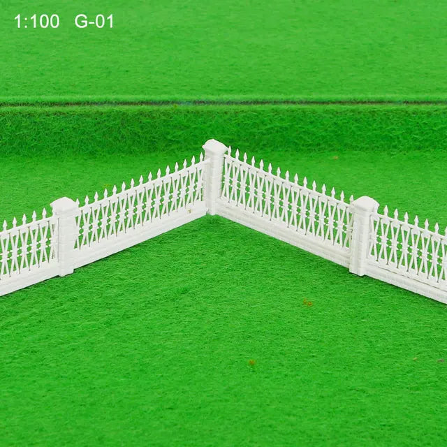 Mur de clôture de bâtiment blanc, accessoires en plastique pour diorama, échelle 1/100 1/200 00-Z, longueur 1m