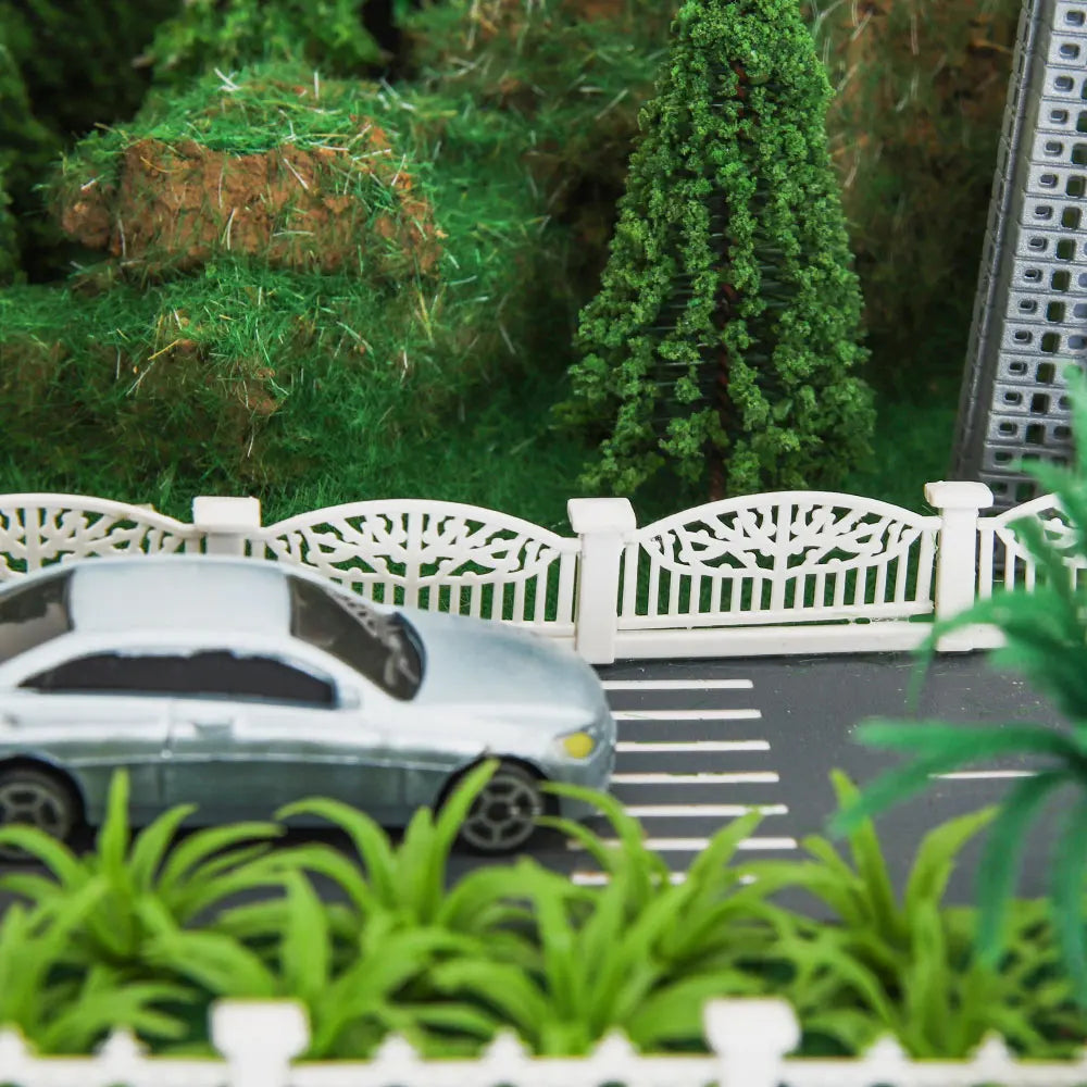 Mur de clôture de bâtiment blanc, accessoires en plastique pour diorama, échelle 1/100 1/200 00-Z, longueur 1m