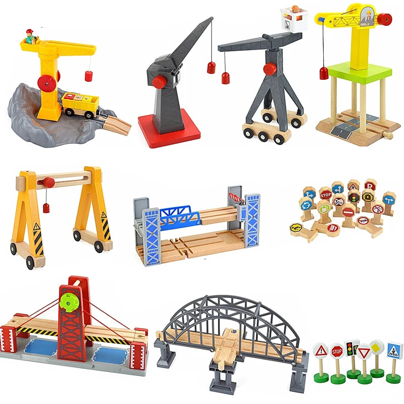 Piste de Train en bois pour enfants, toutes sortes de rails de pont adaptés à Bio