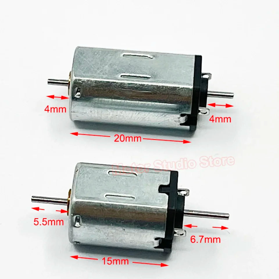 Motor de doble eje N30 N20, 10 mm x 12 mm, 6 V-12 V, 15 000 RPM/20 000 RPM, doble eje, alto par, bricolaje, juguete, modelo de tren, 1 unidad