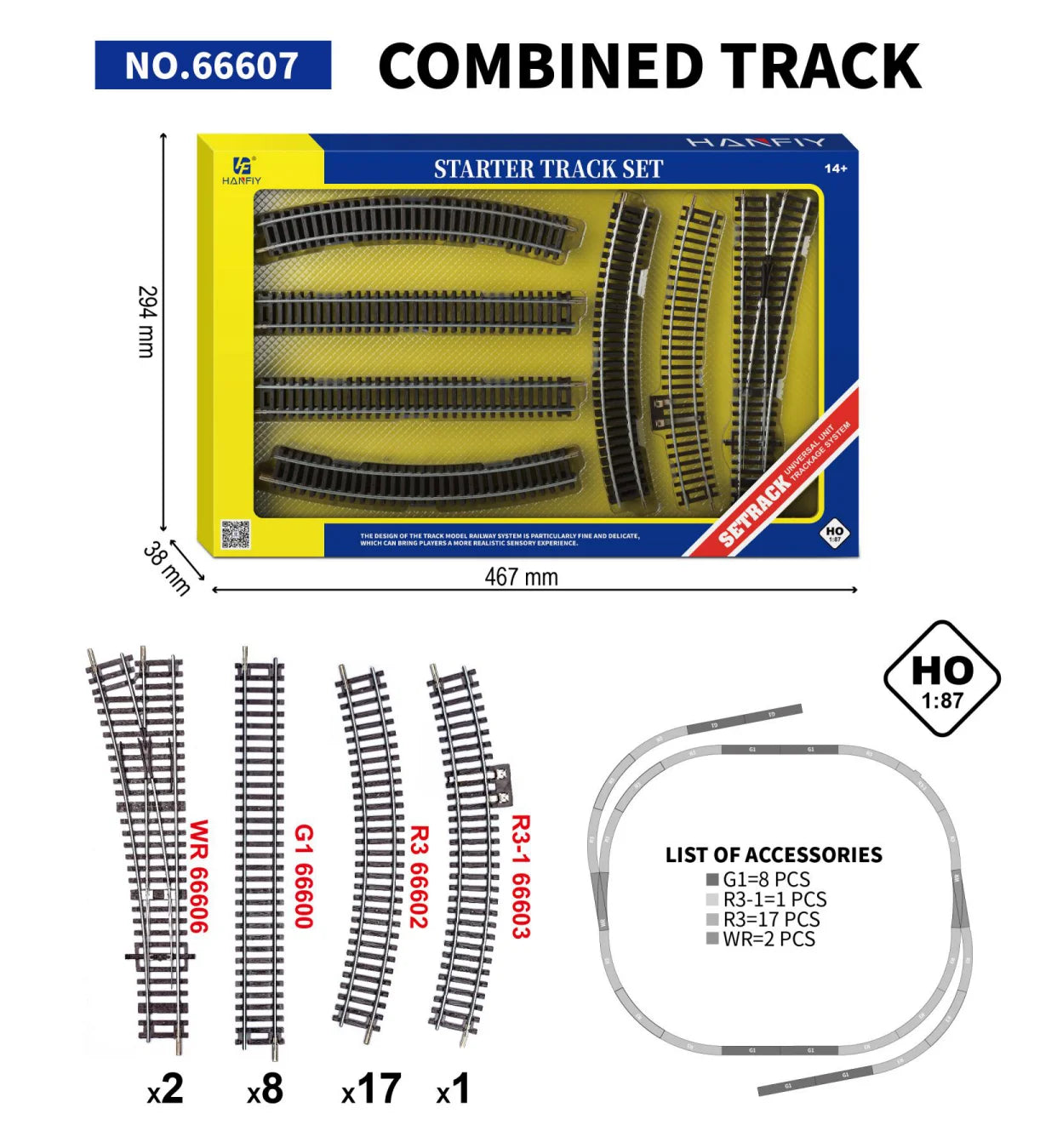 HO Scale 1:87 Model Train Track - Nickel Silver