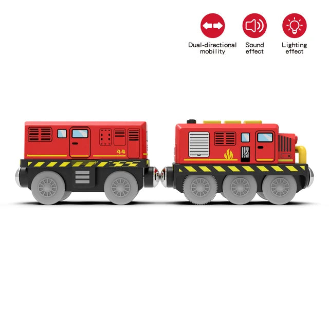 Train électrique pour enfants, jouet en bois, compatible avec Brio