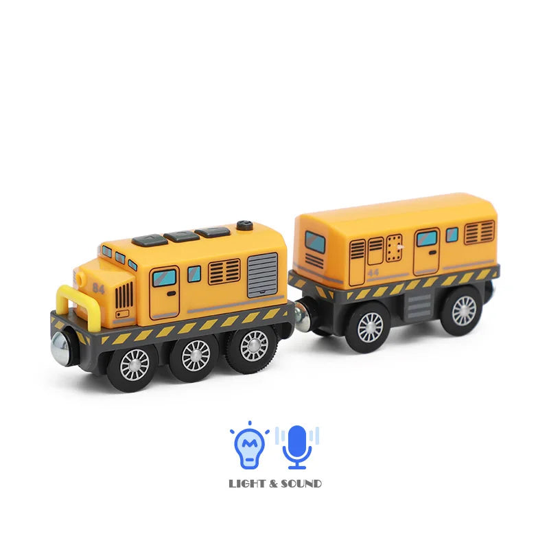 Train électrique pour enfants, jouet en bois, compatible avec Brio