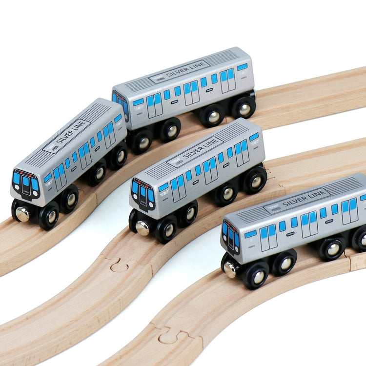 Wooden toy trains