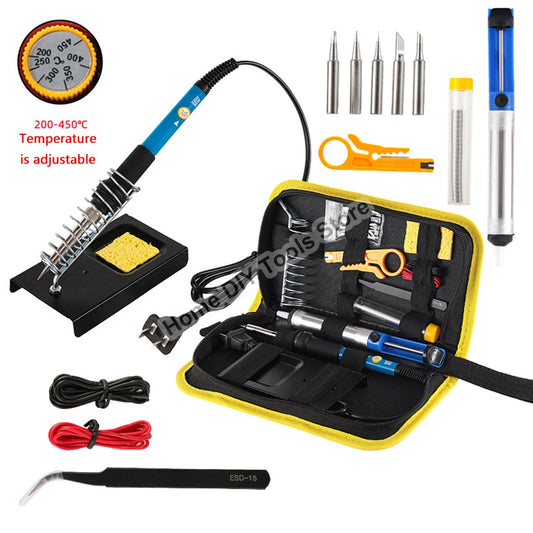 60W Electric Soldering Iron 200-450°C Adjustable Temperature Soldering Soldering Rework Station Heat Pencil Tips Repair Tool 