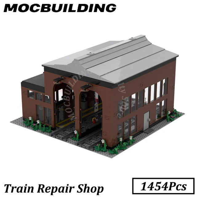 Atelier de réparation de train, construction MOC