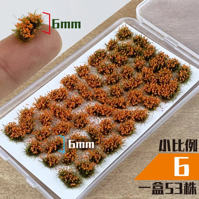 Miniature irregular flowers, made of ABS, HO scale, box of 53 pieces 