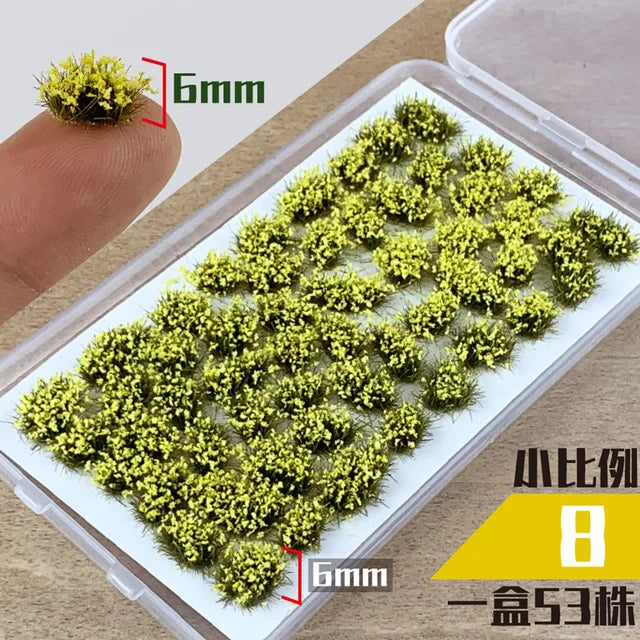 Miniature irregular flowers, made of ABS, HO scale, box of 53 pieces 