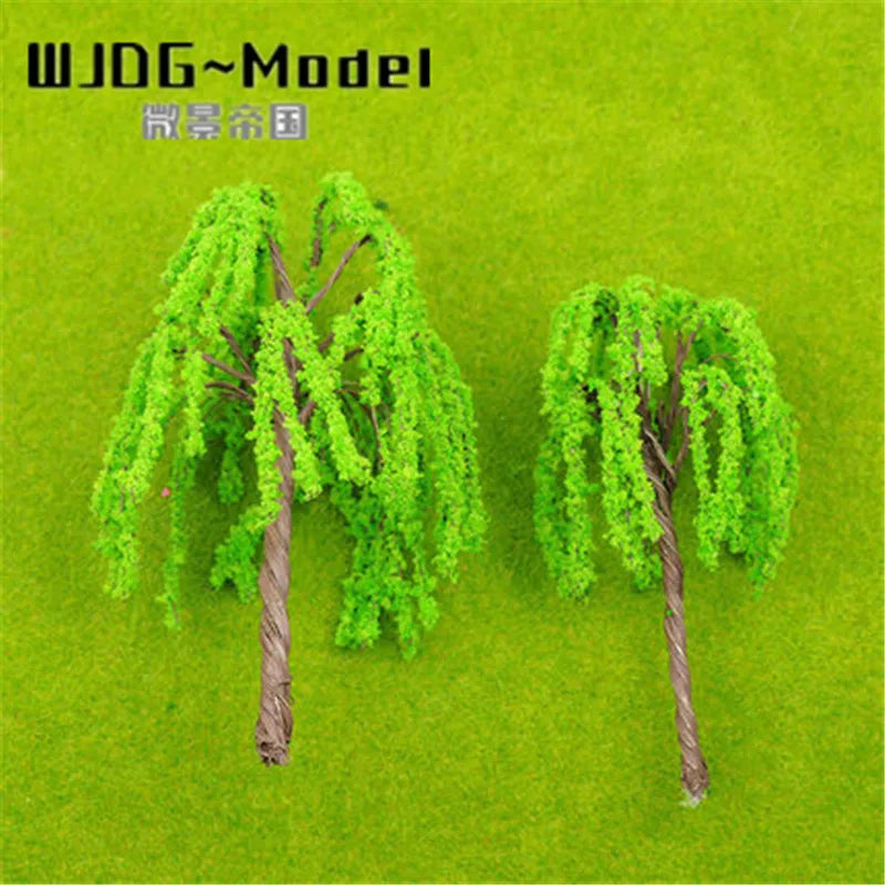 Green tree model HO, height 8cm/12cm/15cm, 12 pieces 