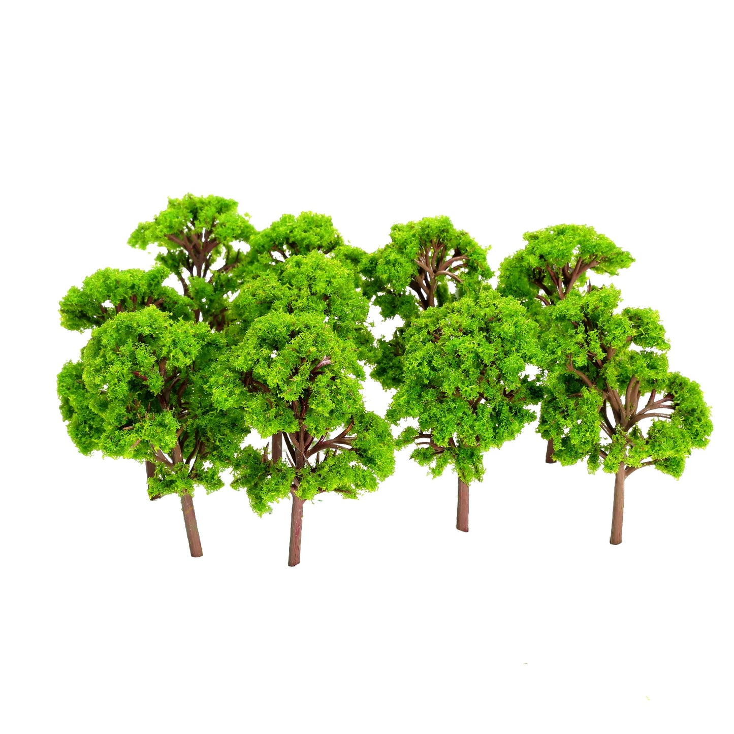 Arbres en plastique 12cm, 10 pièces, échelle 1/75-100