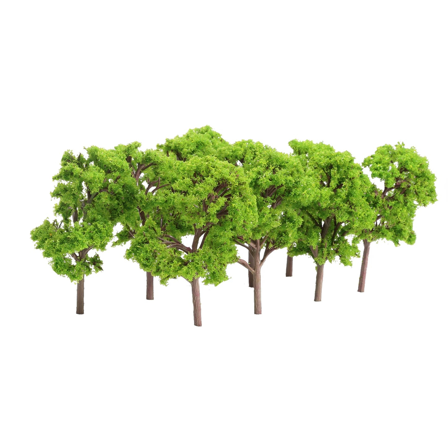 Arbres en plastique 12cm, 10 pièces, échelle 1/75-100