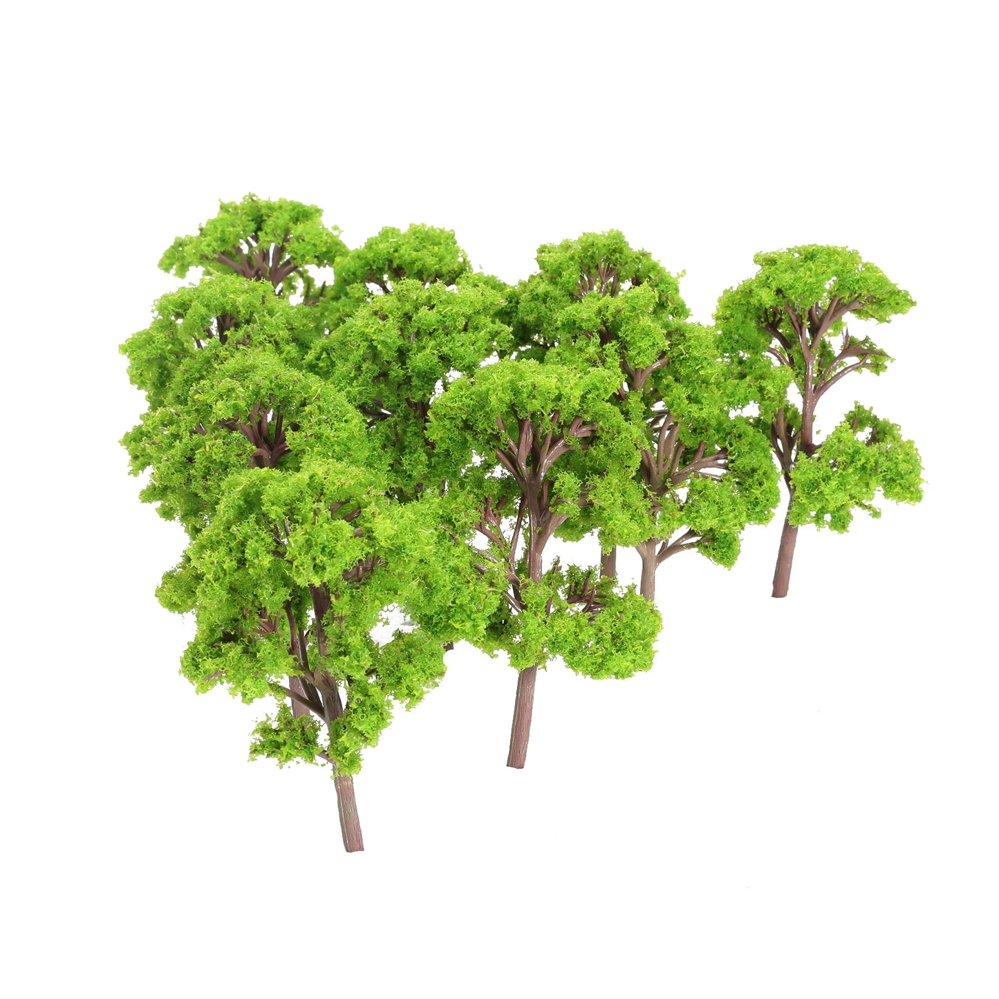 Arbres en plastique 12cm, 10 pièces, échelle 1/75-100