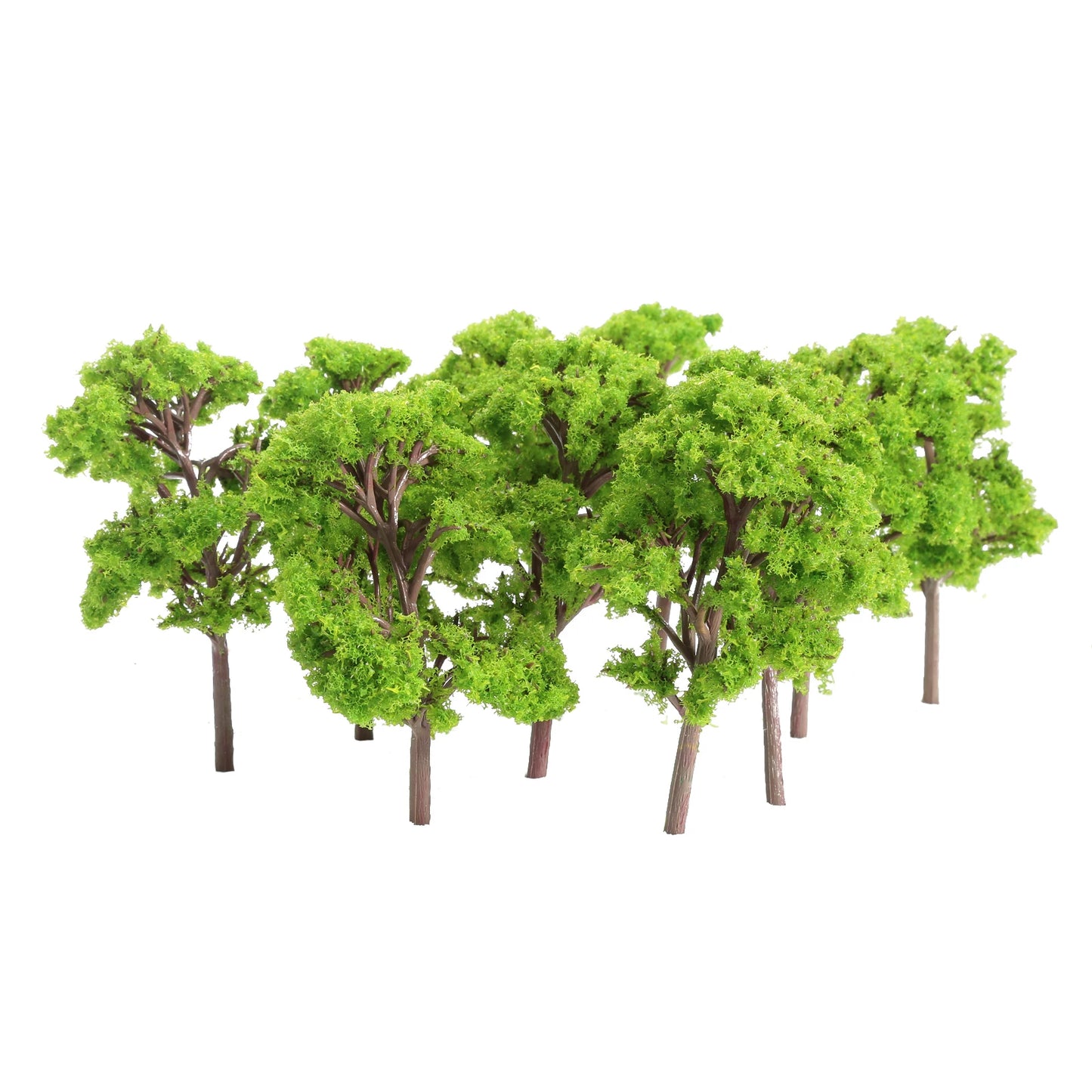 Plastic trees 12cm, 10 pieces, scale 1/75-100 