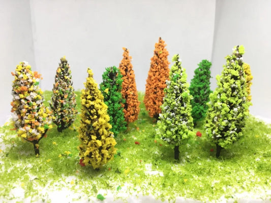 Arbres miniatures en plastique à l'échelle HO, 6.5cm