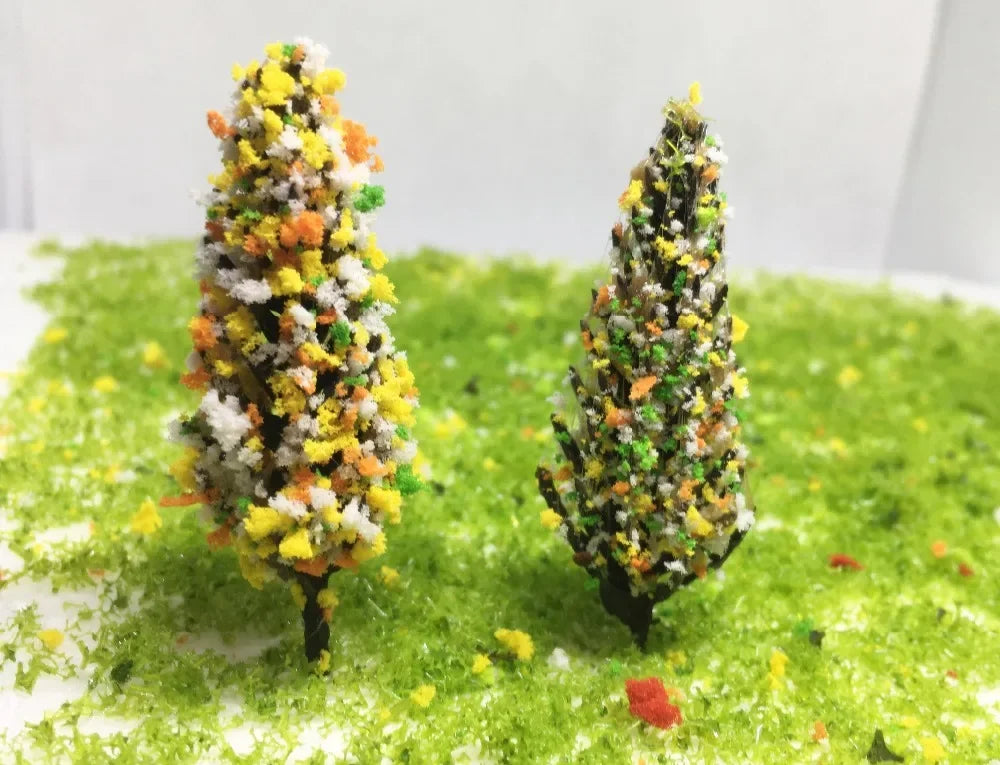 HO scale plastic miniature trees, 6.5cm 