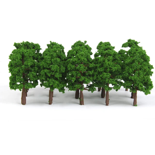 Árboles en miniatura de plástico, escala N 1:150, 8 cm, 40 piezas 