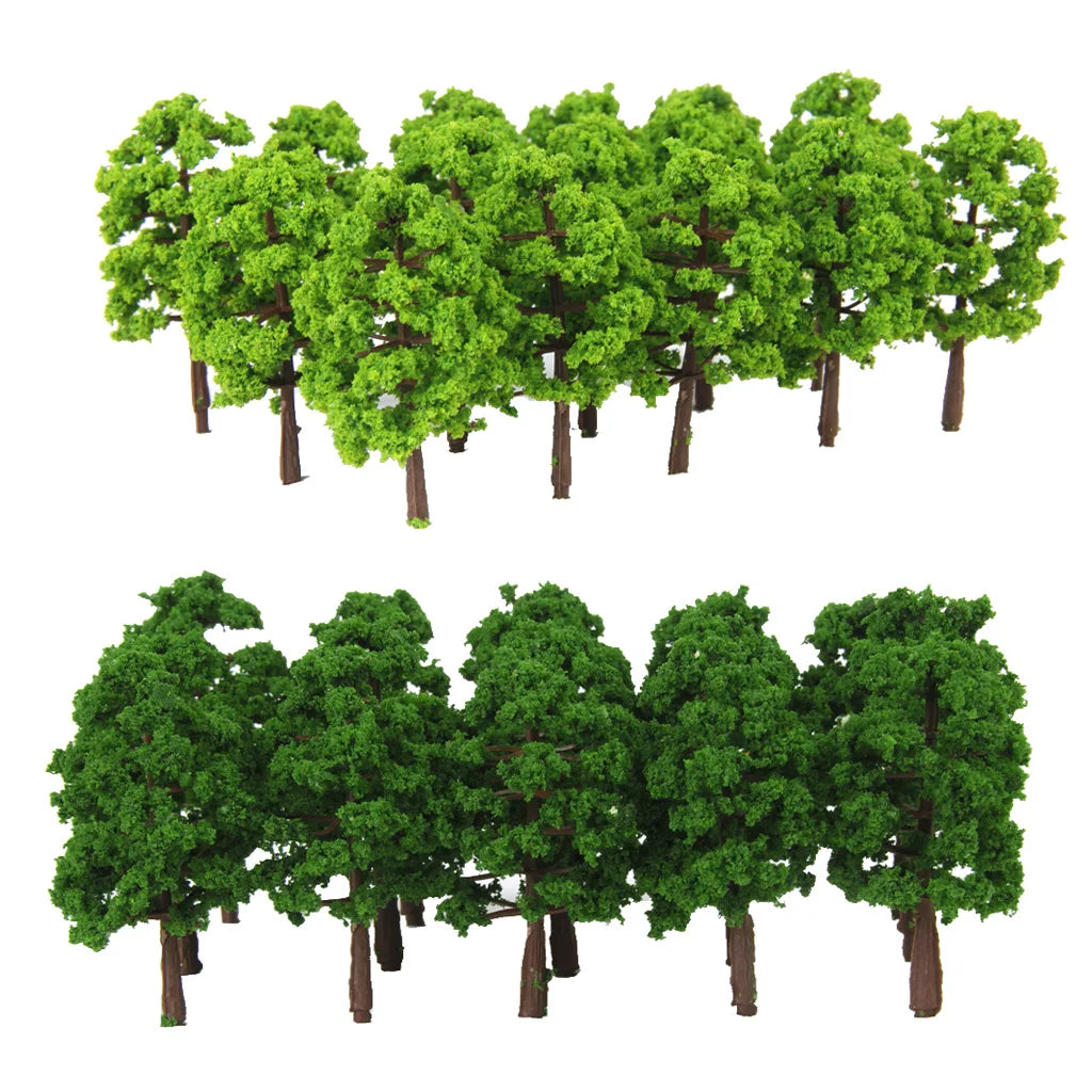 Arbres miniatures en plastique, échelle N 1:150, 8cm, 40 pièces