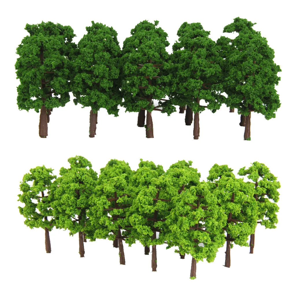 Plastic miniature trees, scale N 1:150, 8cm, 40 pieces 