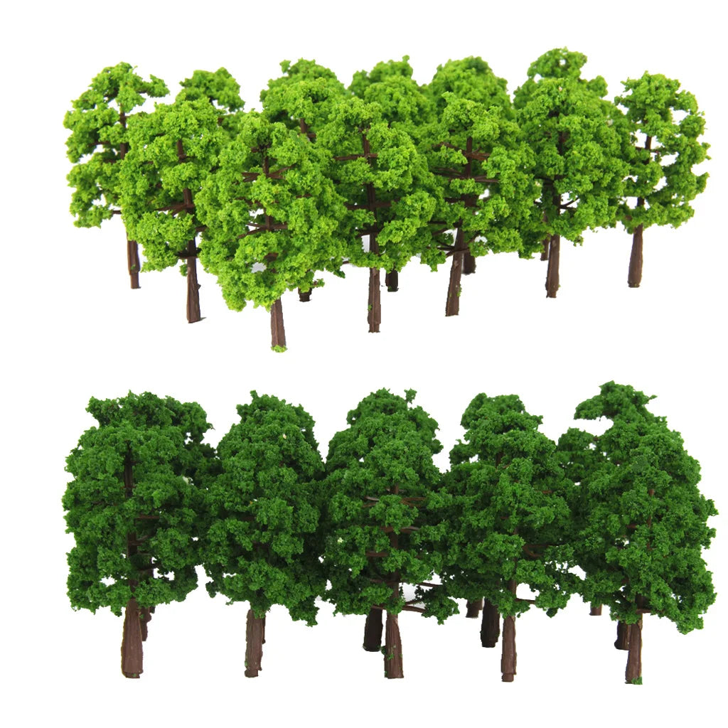 Plastic miniature trees, scale N 1:150, 8cm, 40 pieces 