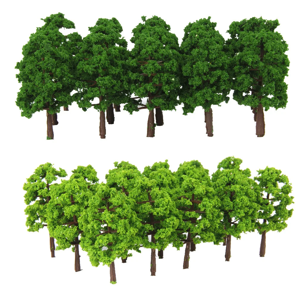 Plastic miniature trees, scale N 1:150, 8cm, 40 pieces 