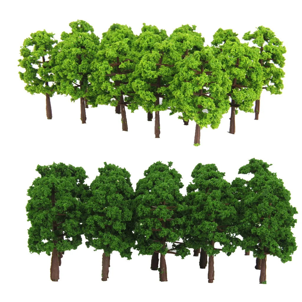 Plastic miniature trees, scale N 1:150, 8cm, 40 pieces 