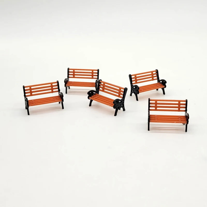 Station bench, street, park seats, 1/87 scale, 2 pieces 