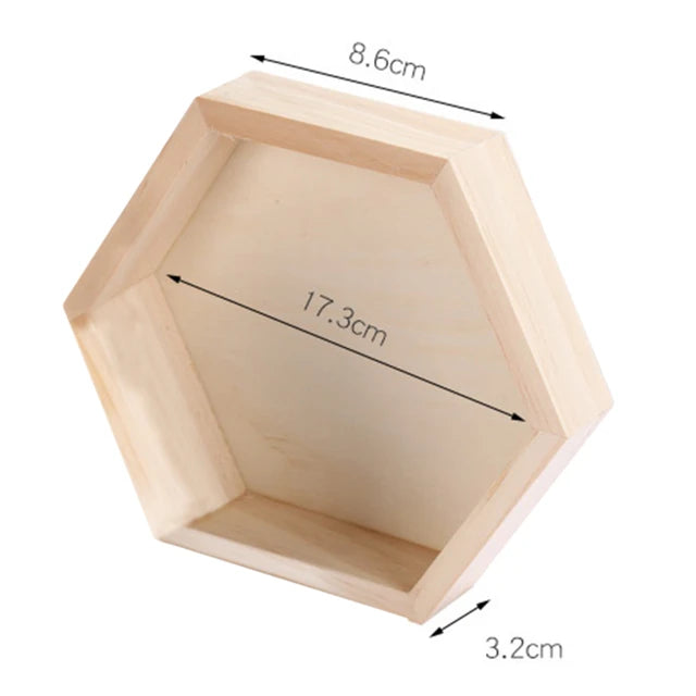 Boites hexagonales en bois, tailles D115/D145/D173mm