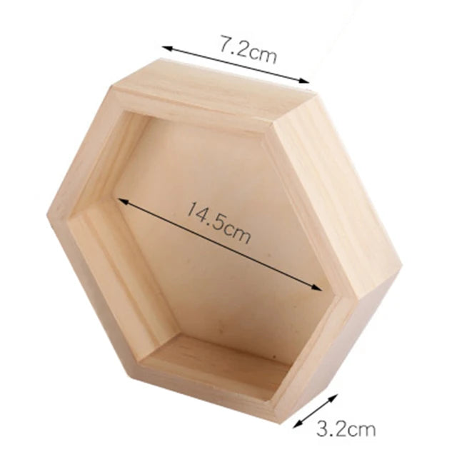 Boites hexagonales en bois, tailles D115/D145/D173mm