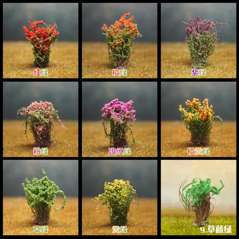 Miniature grass or flower, 5 pieces, in HO scale 