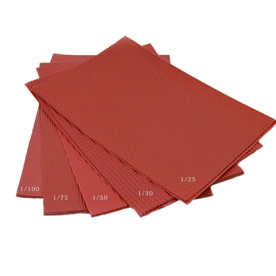 Carreaux en PVC pour modèle d'architecture, tuiles en plastique, feuille rouge, échelle 1/25-100, 210x300mm, 5 pièces/lot, nouveauté