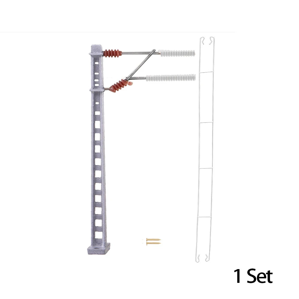 CatSUPPContact Network-Legierungssäule, Modelleisenbahn im Maßstab 00-N, Edelstahldraht und Schraube, 3 Sätze 