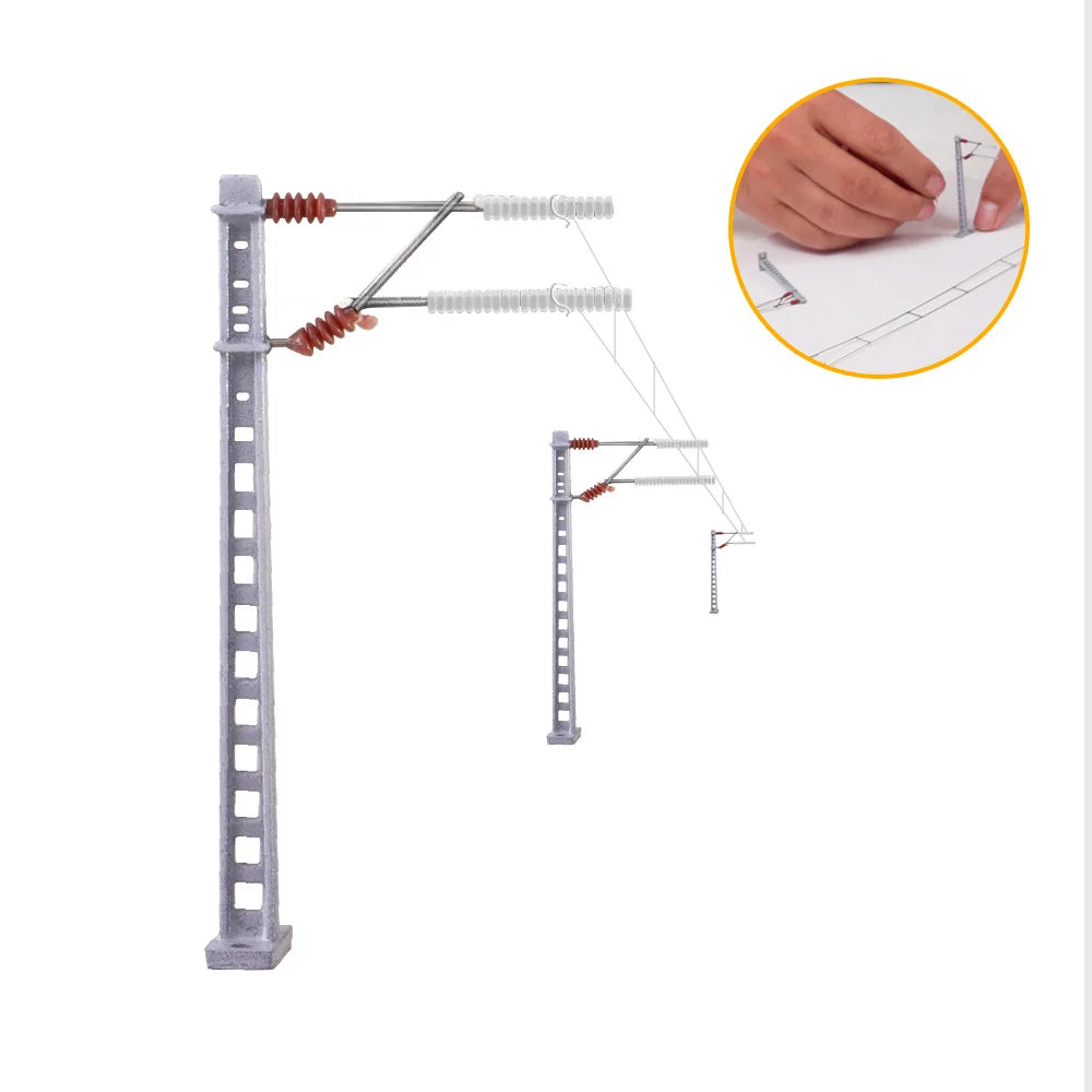 CatSUPPContact Network-Legierungssäule, Modelleisenbahn im Maßstab 00-N, Edelstahldraht und Schraube, 3 Sätze 