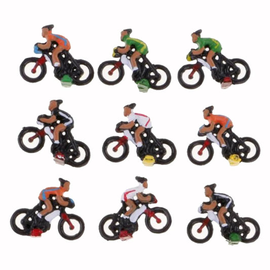 Miniatur-Radfahrer für Sandtisch-Layout, zufällige Typen, Reitermenschen, Modell im Maßstab 00, 1:87, Materialien, Diorama-Bausätze, 5 Stück, 10 Stück 