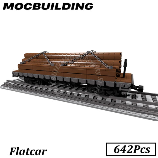 Wagon plat avec chargement, Construction MOC