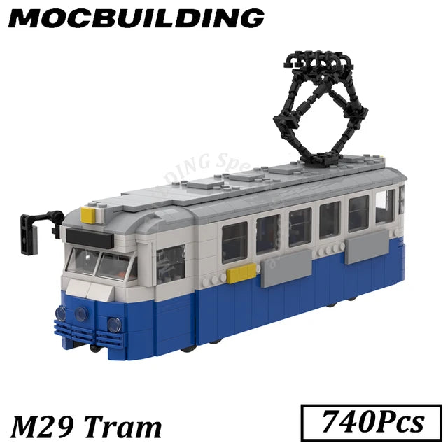 M29 tram model train, MOC bricks 