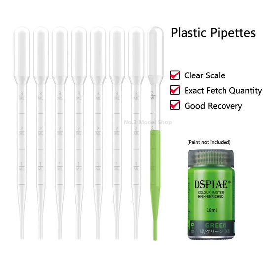 Oil paint pipettes, dropper straw used to assist in coloring models