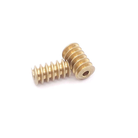 M0.5 worm gears, metal, copper, length 10mm, 12mm, hole diameter 1.98mm, 2.28mm, 2.98mm 