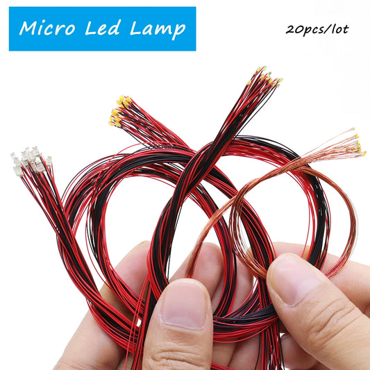 Ensemble d'éclairage LED SMD pour modélisme, 20 pièces, échelle 00-N, pré-soudé, micro litz filaire, diorama